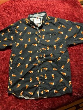SUNRISE KINGDOM PIZZA BOYS COTTON BUTTON DOWN SHIRT